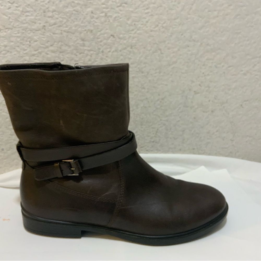 ECCO Touch 15 Buckle Brown Leather Mid Calf Boots 37